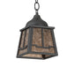 Meyda Lighting Valley View 6"Sq Gun Metal Gray Mini Pendant Light With Silver Mica Shade Glass