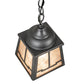 Meyda Lighting Valley View 6"Sq Gun Metal Gray Mini Pendant Light With Silver Mica Shade Glass