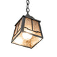 Meyda Lighting Valley View 6"Sq Gun Metal Gray Mini Pendant Light With Silver Mica Shade Glass