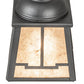 Meyda Lighting Valley View 6"Sq Gun Metal Gray Mini Pendant Light With Silver Mica Shade Glass