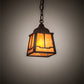 Meyda Lighting Valley View 6"Sq Oil Rubbed Bronze Mini Pendant Light With Amber Mica Shade Glass