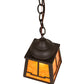 Meyda Lighting Valley View 6"Sq Oil Rubbed Bronze Mini Pendant Light With Amber Mica Shade Glass