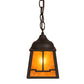 Meyda Lighting Valley View 6"Sq Oil Rubbed Bronze Mini Pendant Light With Amber Mica Shade Glass