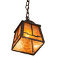 Meyda Lighting Valley View 6"Sq Oil Rubbed Bronze Mini Pendant Light With Amber Mica Shade Glass