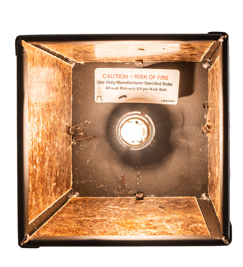 Meyda Lighting Valley View 6"Sq Oil Rubbed Bronze Mini Pendant Light With Amber Mica Shade Glass