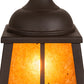 Meyda Lighting Valley View 6"Sq Oil Rubbed Bronze Mini Pendant Light With Amber Mica Shade Glass