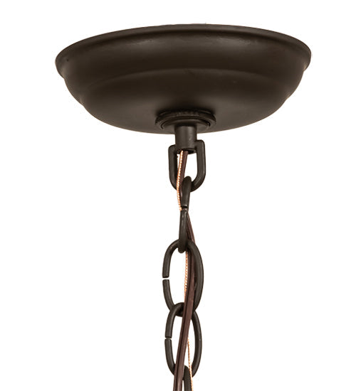 Meyda Lighting Valley View 6"Sq Oil Rubbed Bronze Mini Pendant Light With Amber Mica Shade Glass