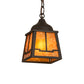 Meyda Lighting Valley View 6"Sq Oil Rubbed Bronze Mini Pendant Light With Amber Mica Shade Glass