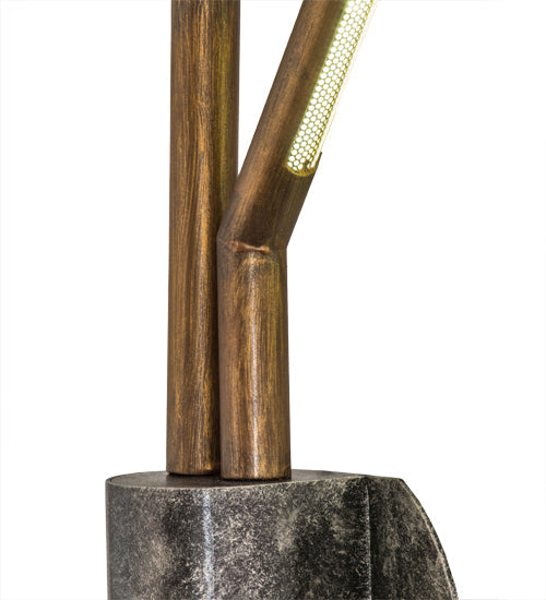 Meyda Lighting Varillas 12" 2-Light LED Silicon Bronze & Black Nickel Wall Sconce