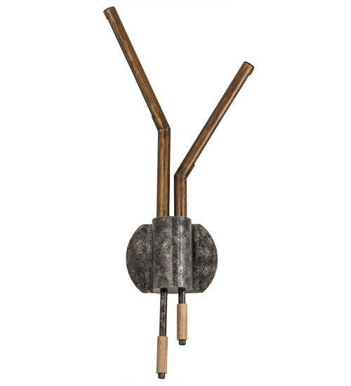 Meyda Lighting Varillas 12" 2-Light LED Silicon Bronze & Black Nickel Wall Sconce