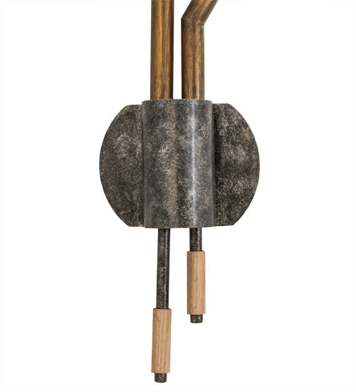 Meyda Lighting Varillas 12" 2-Light LED Silicon Bronze & Black Nickel Wall Sconce