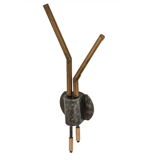 Meyda Lighting Varillas 12" 2-Light LED Silicon Bronze & Black Nickel Wall Sconce