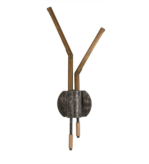 Meyda Lighting Varillas 12" 2-Light LED Silicon Bronze & Black Nickel Wall Sconce