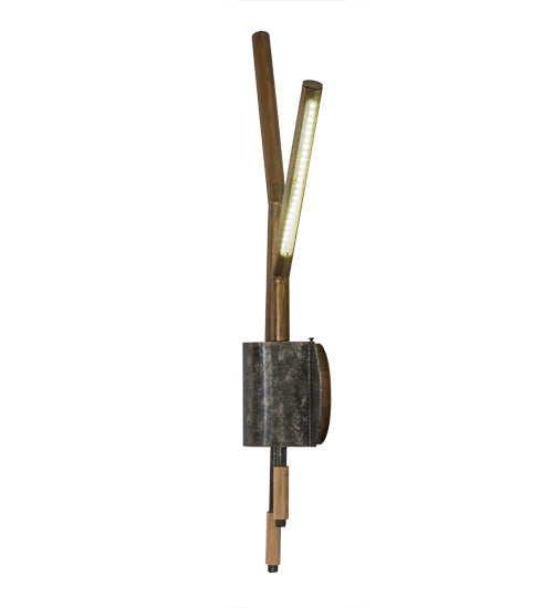 Meyda Lighting Varillas 12" 2-Light LED Silicon Bronze & Black Nickel Wall Sconce