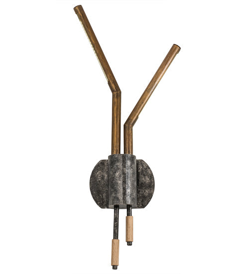 Meyda Lighting Varillas 12" 2-Light LED Silicon Bronze & Black Nickel Wall Sconce