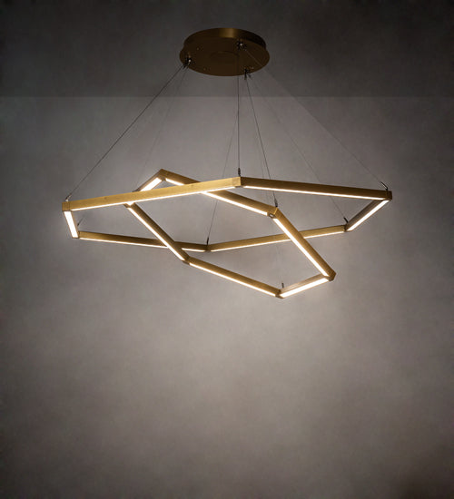 Meyda Lighting Vela 70" Goldtastic Cascading Pendant Light With White Statuario Idalight Shade