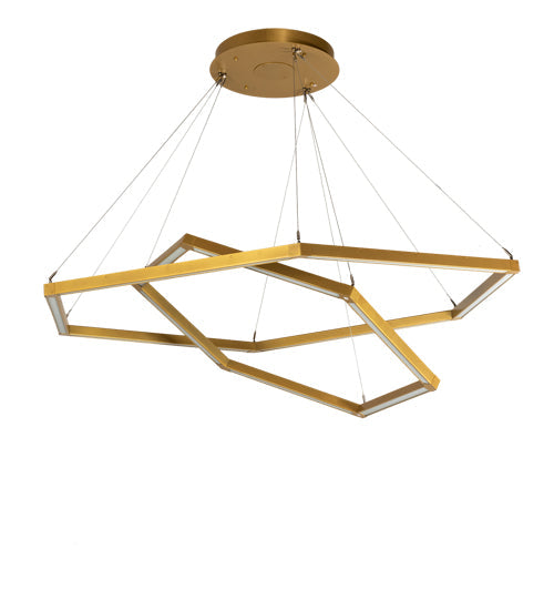 Meyda Lighting Vela 70" Goldtastic Cascading Pendant Light With White Statuario Idalight Shade