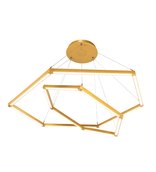 Meyda Lighting Vela 70" Goldtastic Cascading Pendant Light With White Statuario Idalight Shade