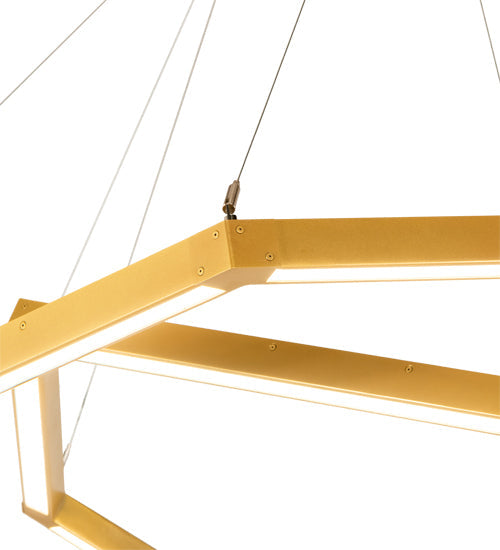 Meyda Lighting Vela 70" Goldtastic Cascading Pendant Light With White Statuario Idalight Shade