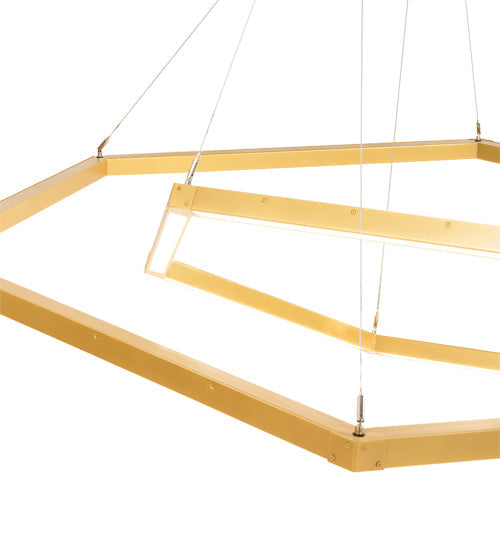 Meyda Lighting Vela 70" Goldtastic Cascading Pendant Light With White Statuario Idalight Shade