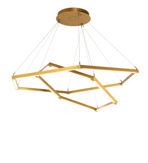 Meyda Lighting Vela 70" Goldtastic Cascading Pendant Light With White Statuario Idalight Shade
