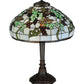 Meyda Lighting Veneto 28" 2-Light Mahogany Bronze Table Lamp With Multi-Colored Shade Glass