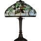 Meyda Lighting Veneto 28" 2-Light Mahogany Bronze Table Lamp With Multi-Colored Shade Glass