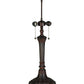 Meyda Lighting Veneto 28" 2-Light Mahogany Bronze Table Lamp With Multi-Colored Shade Glass