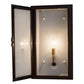 Meyda Lighting Ventana 10" Black Chrome Wall Sconce With Frosted White Shade Glass