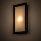 Meyda Lighting Ventana 10" Black Chrome Wall Sconce With Frosted White Shade Glass