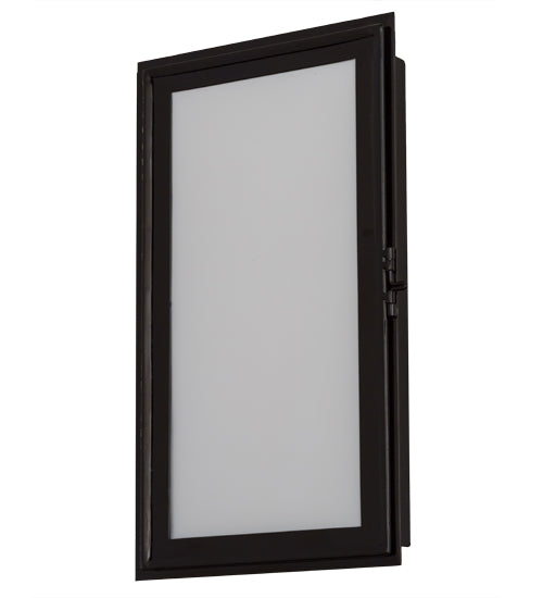 Meyda Lighting Ventana 10" Black Chrome Wall Sconce With Frosted White Shade Glass