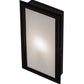 Meyda Lighting Ventana 10" Black Chrome Wall Sconce With Frosted White Shade Glass