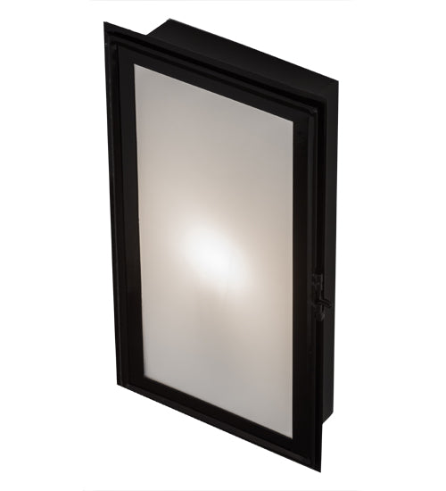 Meyda Lighting Ventana 10" Black Chrome Wall Sconce With Frosted White Shade Glass