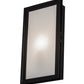 Meyda Lighting Ventana 10" Black Chrome Wall Sconce With Frosted White Shade Glass