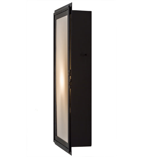 Meyda Lighting Ventana 10" Black Chrome Wall Sconce With Frosted White Shade Glass