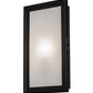 Meyda Lighting Ventana 10" Black Chrome Wall Sconce With Frosted White Shade Glass
