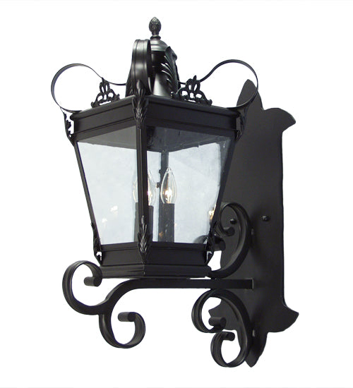 Meyda Lighting Vera 12" 3-Light Coffee Bean Wall Sconce With Clear Seeded Shade Glass