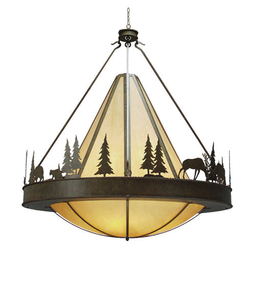 Meyda Lighting Verado 48" 8-Light Capri Pendant Light With Amber Quartz Idalight Shade
