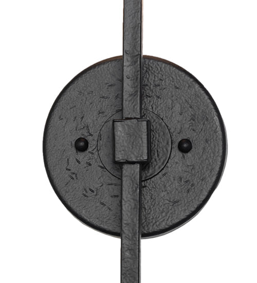 Meyda Lighting Verheven 5" Black Satin Wrought Iron Wall Sconce With Silver Mica Shade Glass