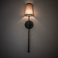 Meyda Lighting Verheven 5" Black Satin Wrought Iron Wall Sconce With Silver Mica Shade Glass