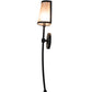 Meyda Lighting Verheven 5" Black Satin Wrought Iron Wall Sconce With Silver Mica Shade Glass