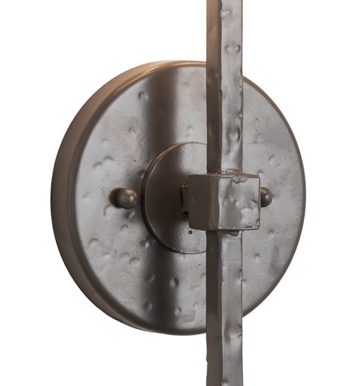 Meyda Lighting Verheven 5" Graphite Pewter Wall Sconce With Silver Mica Shade Glass