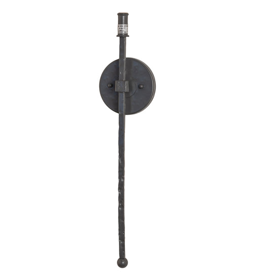 Meyda Lighting Verheven 5" Graphite Pewter Wall Sconce With Silver Mica Shade Glass