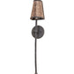 Meyda Lighting Verheven 5" Graphite Pewter Wall Sconce With Silver Mica Shade Glass