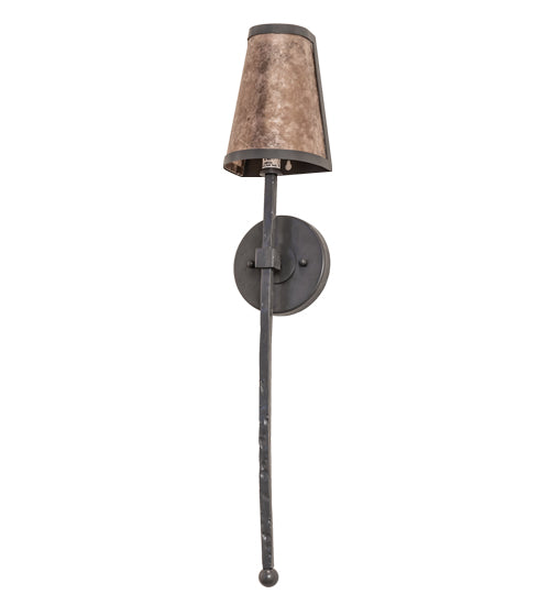 Meyda Lighting Verheven 5" Graphite Pewter Wall Sconce With Silver Mica Shade Glass