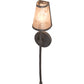 Meyda Lighting Verheven 5" Graphite Pewter Wall Sconce With Silver Mica Shade Glass