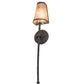 Meyda Lighting Verheven 5" Graphite Pewter Wall Sconce With Silver Mica Shade Glass