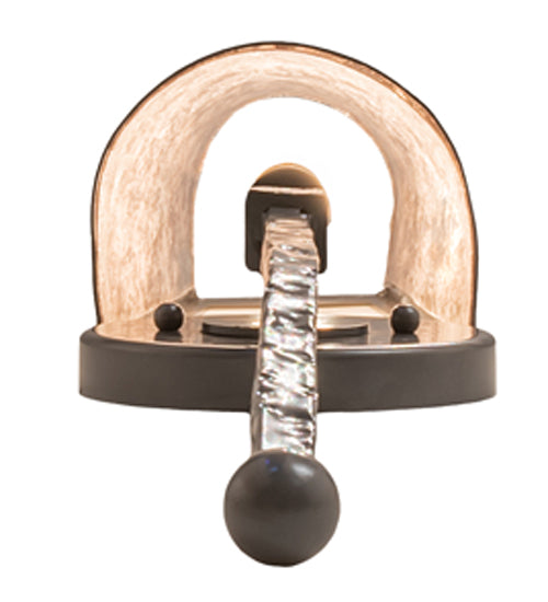 Meyda Lighting Verheven 5" Graphite Pewter Wall Sconce With Silver Mica Shade Glass