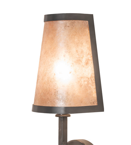 Meyda Lighting Verheven 5" Graphite Pewter Wall Sconce With Silver Mica Shade Glass
