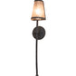 Meyda Lighting Verheven 5" Graphite Pewter Wall Sconce With Silver Mica Shade Glass